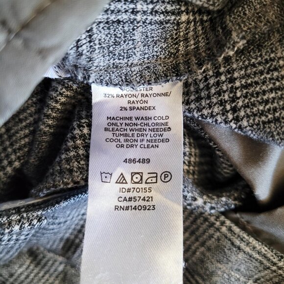 Loft Womens Pants Size 4 Marisa Trousers Black and Cream Glen Check Classic - Picture 9 of 11